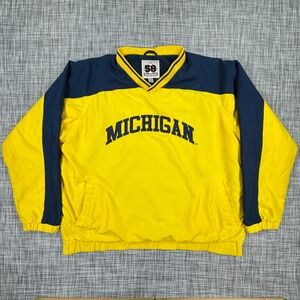 Vintage 58 Sports Michigan Wolverines Pullover Windbreaker Jacket Men's XL 90s